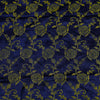 Precut 1.80 Meter Banarasi Rayon Brocade Navy With Gold Floral Jaal Woven Fabric