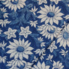 Precut ( 1.30 Meter ) Pure Cotton Indigo Sunflower Hand Block Print Fabric