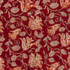 Pure Cotton Jaipuri Red With Orange Lily Jaal Hand Block Print Blouse Piece Fabric (1 Meter)
