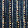Pur Cotton Dabu Jahota Indigo With Lines And Triangles Intricate Stripes Hand Block Print Fabric