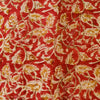 Pure Chanderi Kalamkari Maroon With Mustard Floral Jaal Hand Block Print Fabric