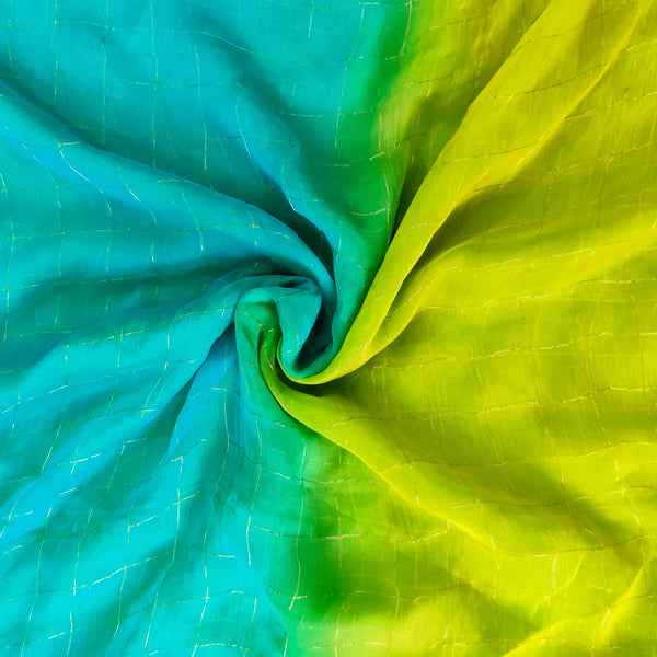Pure Chiffon Tri Colour Shaded Fabric