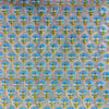 Pure Coton Jaipuri With Blue Flower Motifs Hand Block Print Fabric