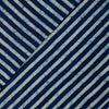Pure Coton Special Akola Indigo With Stripes Hand Block Print Fabric