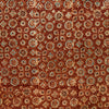 Pure Cottn Ajrak Rust With Cream Tiles Hand Block Print Fabric
