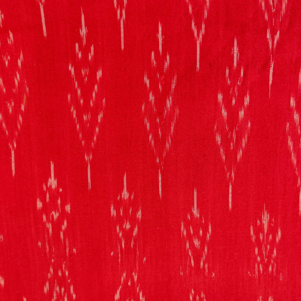 Pure Cottn Ikkat Red With Tree Woven Fabric