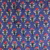 Pure Cottn Jaipuri Purple With Pink Flower Motifs Hand Block Print Fabric