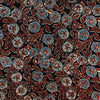 Pure Cotton Ajrak Black With Blue And Red Flower Jaal Hand Block Print Fabric