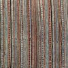 Pure Cotton Ajrak Black With Blue And Red Intricate Stripes Hand Block Print Fabric