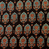 Pure Cotton Ajrak Black With Blue Intricate Beautiful Motif Hand Block Print Fabric
