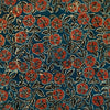 Pure Cotton Ajrak Blue With Maroon Flower Jaal Hand Block Print Fabric