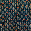 Pure Cotton Ajrak Blue With Red And Black Circle Flower Hand Block Print Fabric