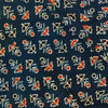 Pure Cotton Ajrak Blue With Red And Black Circle Flower Hand Block Print Fabric
