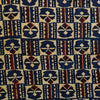 Pure Cotton Ajrak Blue With Rust And Black Tribal Bricks Hand Block Print Fabric