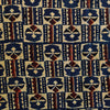 Pure Cotton Ajrak Blue With Rust And Black Tribal Bricks Hand Block Print blouse Fabric ( 90 CM )