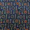 Pure Cotton Ajrak Blue With Warli Rangoli Hand Block Print Fabric