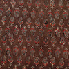 Pure Cotton Ajrak Brown Dyed With Tiny Kairi Hand Block Print Fabric