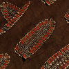 Pure Cotton Ajrak Brown With Long Ajrak Motif Hand Block Print  Blouse Fabric