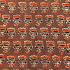 Pure Cotton Ajrak Brown With Maroon Lotus Hand Block Print Fabric
