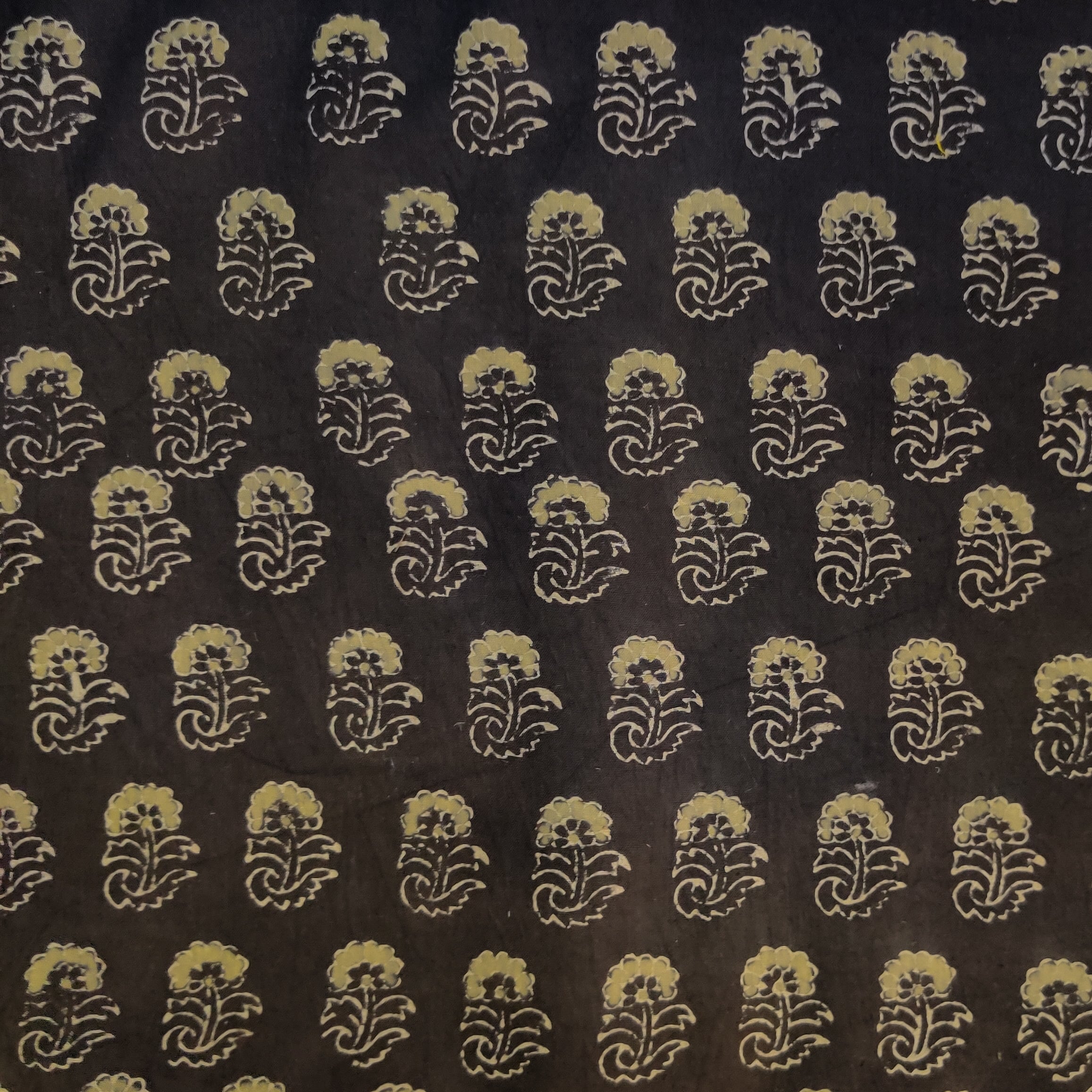 Brown - Pure Wool Handloom Natural Dyed Hand Block Ajrakh Print Fabric 24