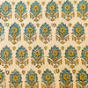 Pre-cut 1.40 meter Pure Cotton Ajrak Cream With Blue Intricate Beautiful Motif Hand Block Print Fabric