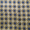 Pre-cut 1.80 meter Pure Cotton Ajrak Cream With Blue Wobbly Star Hand Block Print Fabric