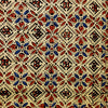 Pure Cotton Ajrak Cream With Maroon Blue Black Persian Tiles Hand Block Print Blouse Fabric ( 1.25 Meters