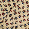 Pure Cotton Ajrak Cream With Tiny Rust Tribal Motif Hand Block Print Blouse Fabric ( 82 Cm )