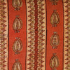Pure Cotton Ajrak Dabu Rust With Intricate Patterned Stripes Hand Block Print Fabric