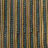 Pure Cotton Ajrak Dark Brown With Tribal Stripes Motif Hand Block Print Blouse Piece Fabric ( 1 meter )