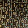 Pure Cotton Ajrak Dark Brown With Warli Rangoli Hand Block Print Fabric