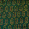 Pure Cotton Ajrak Dark Green With Kairi Hand Block Print Fabric ( 0.80) meter blouse piece