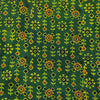 Pure Cotton Ajrak Green With Warli Rangoli Hand Block Print Fabric