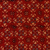 Pure Cotton Ajrak Madder With Beige Blue Black Persian Tiles Hand Block Print Fabric