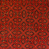 Pure Cotton Ajrak Madder With Black Kaleidoscope Hand Block Print Fabric