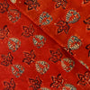 Pure Cotton Ajrak Madder With Mehendi Art Hand Block Print Fabric