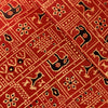 Pure Cotton Ajrak Madder With Tribal Painting Hand Block Print Fabric