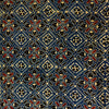 Pure Cotton Ajrak Persian Blue With Beige Madder Black Persian Tiles Hand Block Print Blouse Piece Fabric ( 1 meter )