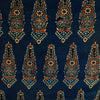 Pure Cotton Ajrak Persian Blue With Intricate Tribal Motif Hand Block Print Blouse Fabric (1 Meter)