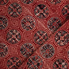 Pure Cotton Ajrak Rust With All Over Chakra Pattern Hand Block Print Fabric
