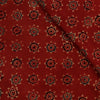 Pure Cotton Ajrak Rust With Tribal Chakra Hand Block Print Fabric
