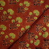 Pure Cotton Ajrak Rust With Yellow Green Ajrak Motif Hand Block Print Fabric