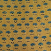 Blouse Piece 1 meter Pure Cotton Ajrak Sandy Yellow With Single Wild Flower Hand Block Print Fabric