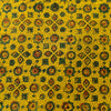 Pure Cotton Ajrak Turmeric Dyed Tile Hand Block Print Fabric