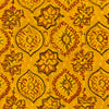 Pure Cotton Ajrak Turmeric Dyed  With Intricate Mehendi Patterned Hand Block Print Fabric