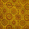 Pure Cotton Ajrak Turmeric Dyed With Intricate Patterened Hand Block Print Fabric