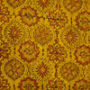 Pure Cotton Ajrak Turmeric Dyed With Intricate Patterened Hand Block Print Blouse Fabric ( 90 CM )