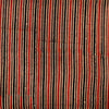 Pure Cotton Ajrak With Brown Black And Rust Stripes Hand Block Print Blouse Piece Fabric ( 1 meter )