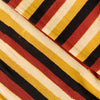 Pure Cotton Ajrak With Cream Mustard Red Black Stripes Hand Block Print Fabric