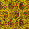 Pure Cotton Ajrak Yellow With Kairi Jaal Hand Block Print Fabric